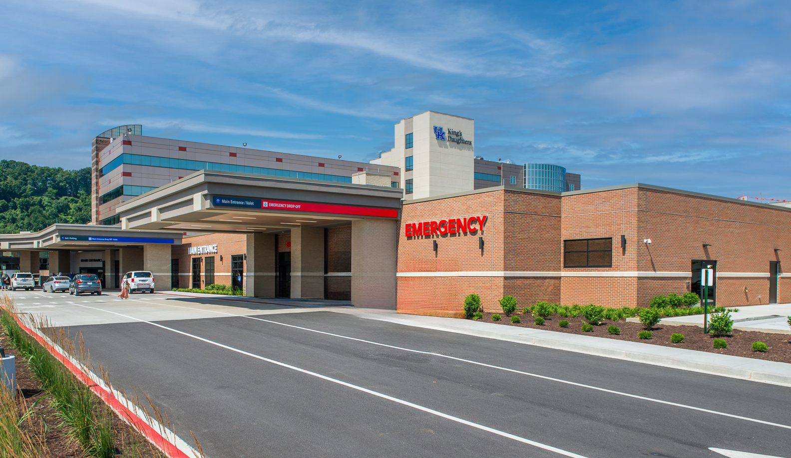 Emergency department entrance on sunny day